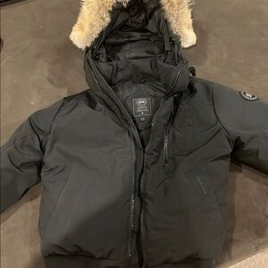 Canada Goose Black Puffer Jacket with Fur Trim